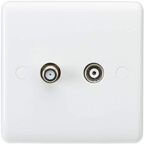 Knightsbridge CU0150 Curved Edge Sat TV Outlet, White