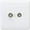 Knightsbridge CU0150 Curved Edge Sat TV Outlet, White