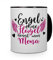 printplanet Tasse mit Namen Mona - Motiv Engel - Namenstasse, Kaffeebecher, Mug, Becher, Kaffeetasse - Farbe Schwarz
