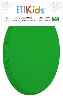 6 rodilleras color Esmeralda termoadhesivas de plancha. Coderas para proteger tu ropa y reparación de pantalones, chaquetas, jerseys, camisas. 16 x 10 cm. RP34