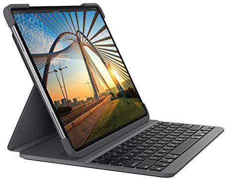 Logitech SLIM FOLIO PRO per iPad Pro da 12,9 (3ª e 4ª gen - 2018,2020), custodia con tastiera Bluetooth, Layout ITA, Graphite