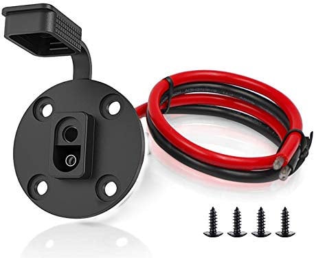 iMESTOU FSR01 SAE-Stecker und -Steckdose, Wetterfest, Seitenwandanschluss, DIY-Kabel, Schnelltrennung, Solarmodul-Halterung für Motorrad, Solargenerator, Batterieladegeräte, Rot + Schwarz