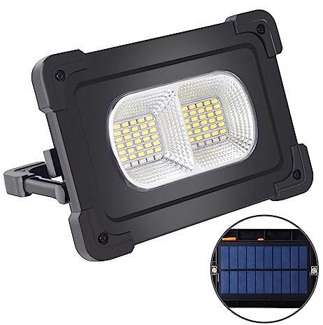 80W Rechargeable Work Light, Eraylife 6000Lum Portable Solar LED Floodlight with USB Port/Magnetic/ 10000mAh/ 4 Lighting Modes, LED Camping Light for Emergency Fishing Workshop Garage