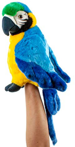 Teddys Rothenburg Kuscheltier Handpuppe Papagei 25 cm blau Stoffpapagei Uni-Toys