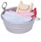 Romote 1/12 Puppenhaus Miniatur Puppenspiel Set Badezimmer Washtub mit Waschbrett Handtuch Set Puppenhaus Zubehör