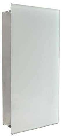 Profirst Schlüsselschrank Glarus White Magnetverschluss für 8 Schlüssel Edelstand Glastür inkl. 4 Magnete Stift und Stifthalter Befestigungsmaterial