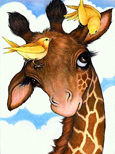 VAIIEYO DIY 5D Diamond Painting Giraffe, Diamant Painting Bilder Malerei Kits Tier, Malen Nach Zahlen Diamant Home Wand Decor Gemälde Kreuzstich Diamond Dekoration 30x40 cm