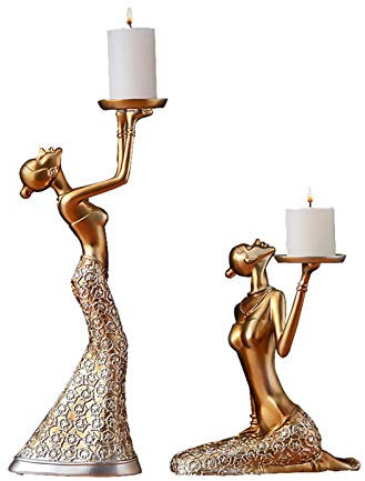 Bougeoir, bougeoir décoratif, or bougeoir en résine, chandelier sur pied/Bougeoir femme, bougeoir moderne , petit bougeoir cône, Centres Dîner Table de Décoration Noël, Valentin, Halloween, mariage