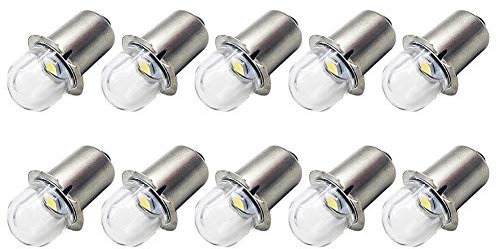 Ruiandsion Upgrade LED Taschenlampe 6V P13.5S Sockel Weiß LED Lampen Ersatz für Scheinwerfer Taschenlampe Taschenlampen (10er Pack)