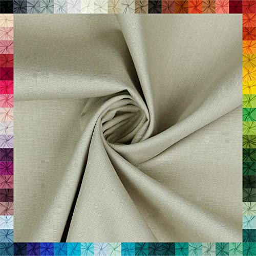 VmG-Store Baumwollstoff Uni 100% Baumwolle Oeko-Tex Meterware ab 50cm über 70 Farben zur Auswahl (07 Sand, 100 x 148cm)