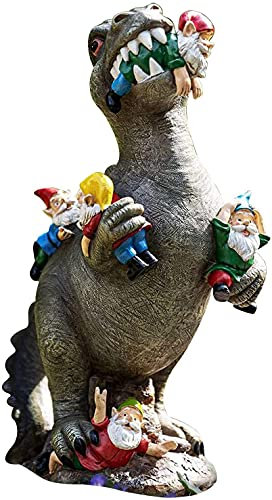 Dinosaurier-Gartenzwerge, lustig, lebensechte Tierstatue, beste Kunstdekoration für drinnen und draußen, Heimbüro
