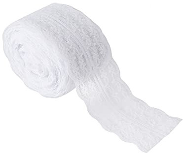 Spitzenbordüre Spitzenband, 10m spitzenbordüre weiß Schleifenband Hochzeit Vintage Spitze Tischdeko Hochzeit Handwerk Geschenkverpackung Deko Basteln Spitzenstoff Spitzenbesatz DIY Hochzeitseinladu