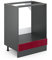 Vicco Meuble pour Four R-Line, Rouge Bordeaux Haute Brillance/Anthracite, 60 cm sans Plan de Travail