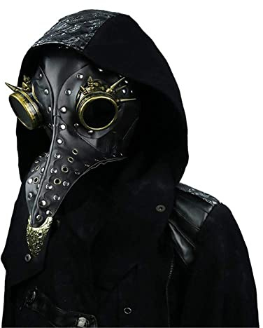 steel master Steampunk Ärzte Maske PU Leder Lange Nase Maske Cosplay Schwarz Schnabel Maske Kostüm Requisiten