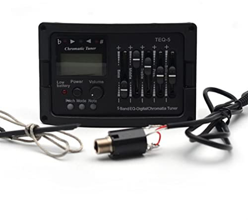 KESHUO 5 Band Acoustic Guitar Preamp Classical Acoustic Guitar Amplifier Digital Chromatia Blend Tuner Pickup Acoustic (Color : Without Endpin Cover)