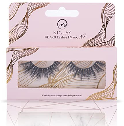 NICLAY HD Soft Lashes Minou – Lashes, Wimpernkranz, Hochwertige Wimpern, Künstliche Wimpern, Make-Up, Professionelle Lashes - mehr als 30 Anwendungen