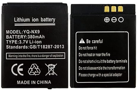 hsvgjsfa YQ-NX9 Lot de 2 piles pour montre connectée DZ09 380 mAh
