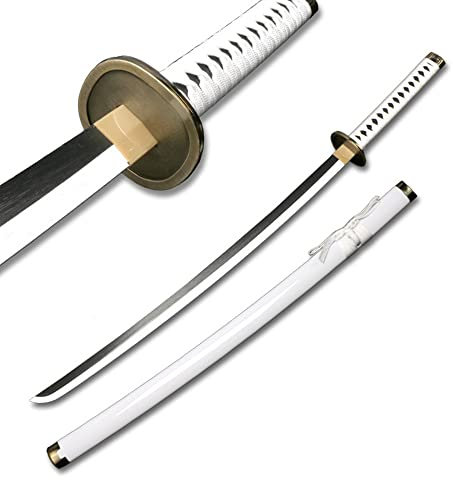 Wooden Roronoa Zoro Sword Overall 41 inch Japanese Ninja Katana Samurai Sword Anime Original Texture for ONE PIECE Anime Lovers, Cosplay Props Toys, Wado Ichimonji C