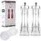 Manual Refillable Pepper Mill Grinder Tray Kit Adjustable Coarseness Acrylic Clear Peppercorn Grinders Combo Salt Pepper Shakers with Ceramic Rotor Kitchen Kitchen Tools Gadgets (6inch-2PCS Pack)