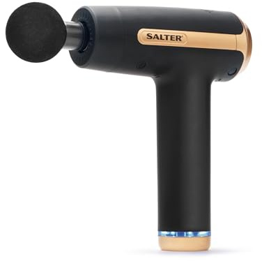 Salter Premium Massage Gun Deep Tissue, Cordless Handheld | 6 Interchangeable Heads, 30 Intensity Levels, LED Touch Control Panel, Carry Case Included, Pre Or Post Workout Use