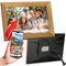 Grouptronics Digitaler Bilderrahmen, 25.4 cm (10 Zoll), zum Senden von Fotos oder Videos über App weltweit, biegbarer Ständer, Touchscreen, automatische Drehung – Querformat oder Hochformat, 16 GB