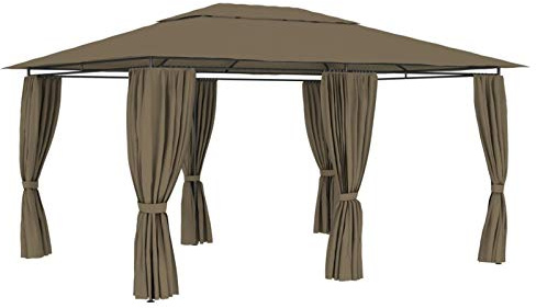 Tidyard Pavillon de jardin extérieur avec rideaux verrouillables 6 x 3 m/3 x 4 m, tonnelle de jardin avec rideaux latéraux, pavillon de jardin avec rideaux latéraux, tonnelle pliable, tonnelle avec