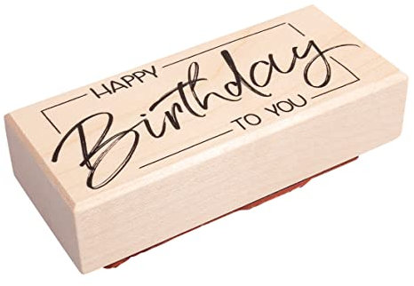 Rayher Stempel ''Happy Birthday to you'', 4x9cm, 29245000, Natur