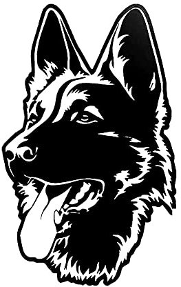 JILIP Metall Deutscher Schäferhund Silhouette, 3D Schmiedeeisen Wand Skulpturen Hängende Dekoration, Schwarzer Hund Wand Kunst Zeichen, Outdoor Ornamente Tierskulptur (Size : 30x40cm/12x16in)