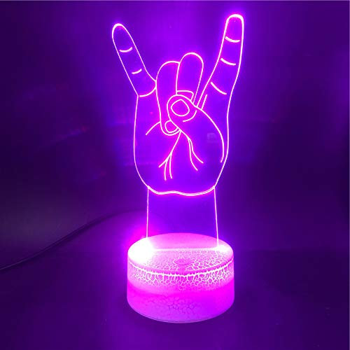 Jinson well 3D rock 'n' roll gesten Lampe optische Illusion Nachtlicht, 7 Farbwechsel Touch Switch Tisch Schreibtisch Dekoration Lampen Acryl Flat USB Spielzeug