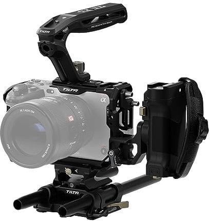 Tilta Full Camera Cage Compatible with Sony FX3/FX30 V2 Pro Kit with Top Handle,LWS Baseplate Adapter and Advanced Power Handle - Black TA-T16-C-B