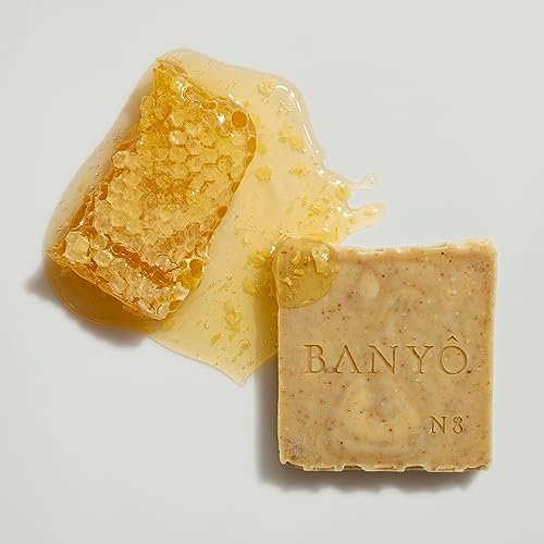 BANYO N8 Honigpollen Seife 90g - Naturseife Honigseife handgefertigt mit wertvollen Honigpollen (Propolis) - Tafel Olivenölseife für trockene Haut und Mischhaut - 100% natürliche Inhaltsstoffe