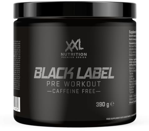 XXL Nutrition - Black Label Pre Workout Pulver - Orangenfrucht - Pre-Workout Booster Koffeinfrei - 390 Gramm
