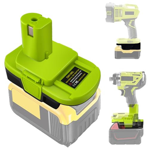 DM18RL Battery Adapter for Dewalt to Ryobi Battery Adapter, Convert Dewalt 20V Llithium Battery to Ryobi 18V P107 P108 Battery with 5V 2.1A MAX USB Charge