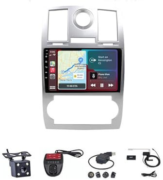 Android 12 Autoradio Stereo für Chrysler Aspen 300C 2004 -2008, 9 Zoll Auto Radio Touch Display mit Carplay Android Auto/Bluetooth/FM AM RDS/DSP/Lenkradsteuerung/Rückfahrkamera ( Color : M700S 4G+WIFI