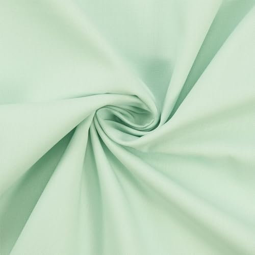 Baumwollstoff Popeline, 100% Baumwolle, Stoff zum Nähen, uni hellmint (Länge am Stück: ab 50cm / Breite: 148cm)