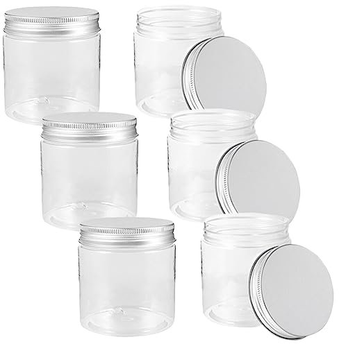 MAGICLULU 6Pcs Small Mason Jars with Lids 250ML Clear Plastic Canning Jars with Leak-Proof for Jam Jelly Honey Containers
