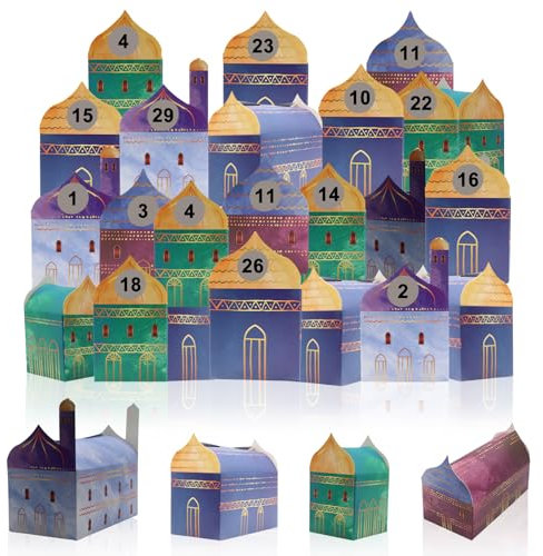 MILIAFLICK 30 Stück Ramadankalender zum Befüllen Mubarak Geschenkboxen Ramadankalender Ramadan Kalender Kinder Boxen Geschenkschachteln Ramadan Dekorationen Ramadan Kalender Wiederverwend