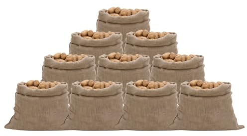 vidaXL Sacs en Jute 10 pcs, Protection de Plantes, Sac de Rangement, Couverture de Plantes Contre Gel, 100x110 cm 100% Jute 220 g/m²
