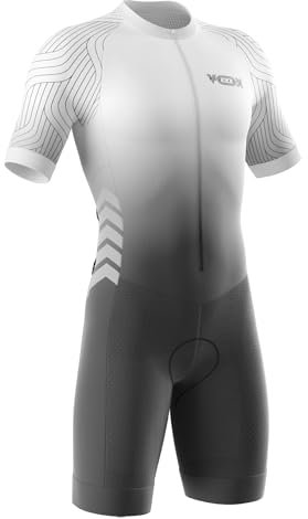 VOXCAUTQ Triathlon Anzug Herren, Trisuit Einteiler, Einteiliges Radtrikot, Gepolstert, Polyester, L, Typ-10