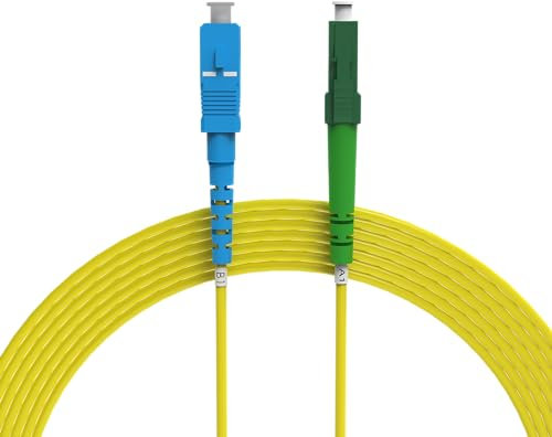 nexinex - 40m Glasfaserkabel LC/APC auf SC/UPC Patchkabel | LWL Simplex Singlemode OS2 FTTH Glasfaser Lichtwellenleiter Kabel