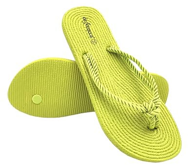 Infradito Donna alla Navajo, Ciabatte Estive in Gomma da Mare, Piscina, Spiaggia, Originali Flip Flop DeFonseca (Lime, Sistema Taglie Calzature EU, Adulto, Donna, Numero, Media, 37)
