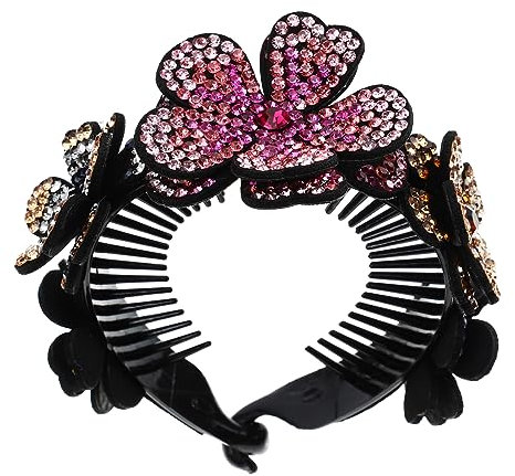 Beatifufu Hair Clip Holder Flower Design Ponytail and Bun Clip for Women and Girls for Hair Types Lightweight and Comfortable for Everyday Use