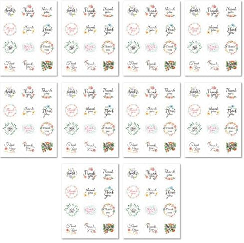 AOEVUIR 120 Pcs Etichette Adesivi Grazie Handmade Etichette Adesive Rotonde Thank You Stickers Adesivo di Ringraziamento per Sacchetti Imballaggio Sigillatura Buste Regali Fatti in Casa