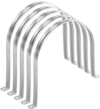 sourcing map 20pcs 7 7/8 Inch 200mm Conduit Clamps, M200 U Tube Pipe Clamp, Stainless Steel Rigid Pipe Strap, U Shaped Bracket with Two Hole for Pipe Tube Hose Wire Cord Fixing