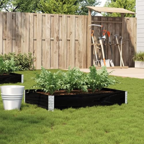 Sufrk Fioriera da Giardino Nera 120x80 cm Legno Massello di Pino-Fioriera da Esterno,Orto Verticale Rialzato da Esterno per Balcone e Giardino,Mini Orto Rialzato per Piantine,Giardino Verticale da Est