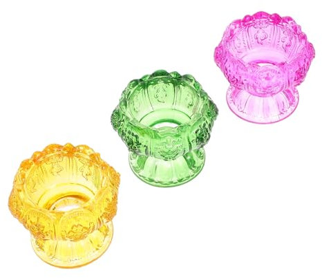 GARVALON 3stücke Kerzenhalter Mit Glas Dekorativer Kerzenholder Für Schreibtisch Aus Hochwertigem Material Einfach Zu Reinigen Pflegen