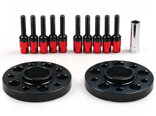 Wheel Spacers Für Benz W202 W203 W204 W215 W208 W219 W211 20mm 5x11 2mm 66,6mm Hub Centric Bore Spurverbreiterungen M12x 1,5 Kegel Bolzen Rad Distanzscheiben(Red)