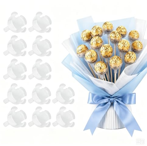 100Pcs Clear Chocolate Bouquet Holder,Chocolate Packaging Case Round Boxes | Candy Bouquet Packaging Accessory Supplies,for DIY Chocolate Bouquets,for Birthday Wedding Party Valentines Day Gift