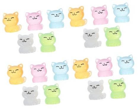 BESTonZON 20 Pièces Jouets Paysage Figurines Chat Miniature Décoration Jardin Miniature Figurine Chat Miniature Mini Figurines d'animaux décoration de Jardin de Maison de poupée résine