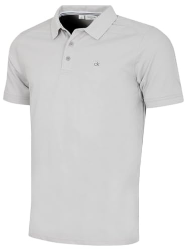 Calvin Klein Mens 2026 Campus 3 Button Ribbed Collar Golf Polo Shirt